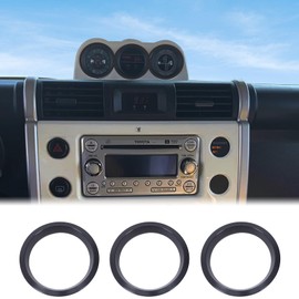 Aunginsy Center Console Dashboard Decorative Ring Cover Compatible with Toyota FJ Cruiser 2007-2021 Car Aluminum Dash Instrument Clock Stopwatch Compass Wrap Ring Trim Protection Interior Accessories
