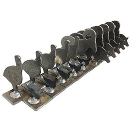 1/10 Scale NRA/IHMSA Metallic Silhouette Targets - 20pc Air Rifle/Pistol Knock-Overs Unpainted