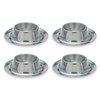 MIJOMA Set of 4 Stainless Steel Egg Cups, Matte Silver,