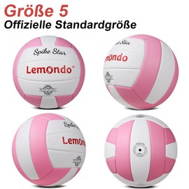 lemondo Volleyball Waterproof Beach Volleyball with Pump Durable PU Volleyball Outdoor Indoor Beach Garden (with Pump)