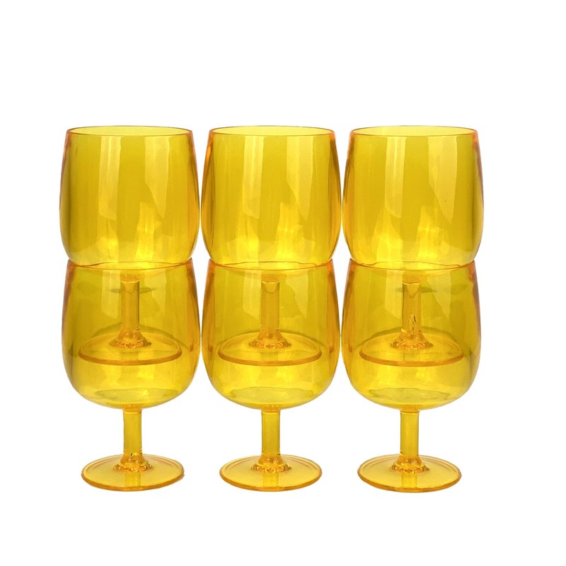 Yalin Set of 6 Unbreakable 12 oz Acrylic Plastic Wine