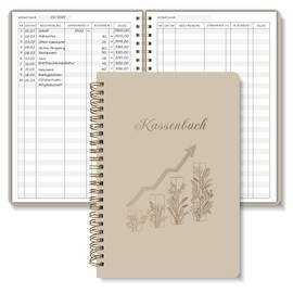 BIROYAL Cash Book A5-120 Pages Household Book, Budget Planner & Cash Books - Income Expenses Book - Household Book for Entering - Cash Book Small Business - Expenses Tracker Financial Planner