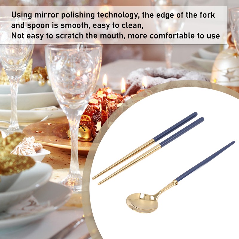 Stainless Steel Flatware Set Reusable Utensils Set Student Cutlery Storage