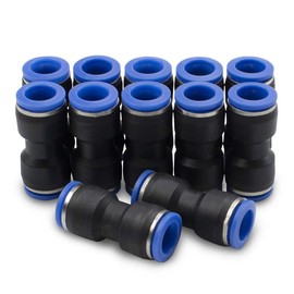 Bwintech Pack of 12 12 mm Straight Pneumatic Plug Connector, 2-Way Plastic Quick Release PU Air Line Adapter