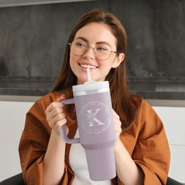 Christian Gifts for Women, Religious Gifts for Women, Monogrammed 40 oz Engraved Tumbler, Spiritual Inspirational Gifts Faith based gifts Bible Gift, Christian Tumbler for Women, Initial Christian Cup