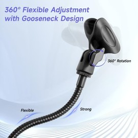 Microphone Holder & Mic Holder -13.78" Flexible Gooseneck Desktop Mic Stands Holder with 0.38" to 0.63" Adapter Clamp for Lectern Podium Podcast Meetings Lectures Pulpit Streaming Gaming Studio