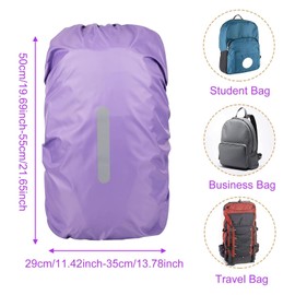 2 Stück Regenschutz Schulranzen mit Reflexstreifen, Regenschutz Rucksack 45L, Rucksack Regenschutz, wasserdichte Reflektor Schulranzen, Regenhülle Rucksack für Schule Camping Reisen Radfahren