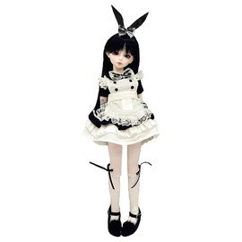 niannyyhouse 1/3 1/4 1/6 BJD Dolls Clothes Dress Apron Headdress Underpants Socks Bunny Maid Suit Ball Jointed Dolls Accessories Dress Up Gift (1/3BJD)