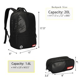 Fashion 2 in 1 Backpack Set with Cosmetic Bag,Casual Daypack Women,Backpack and Carry-on 2pc set,Lightweight Travel Backpack,Laptop Backpack with with USB Port, Fingerprint‌