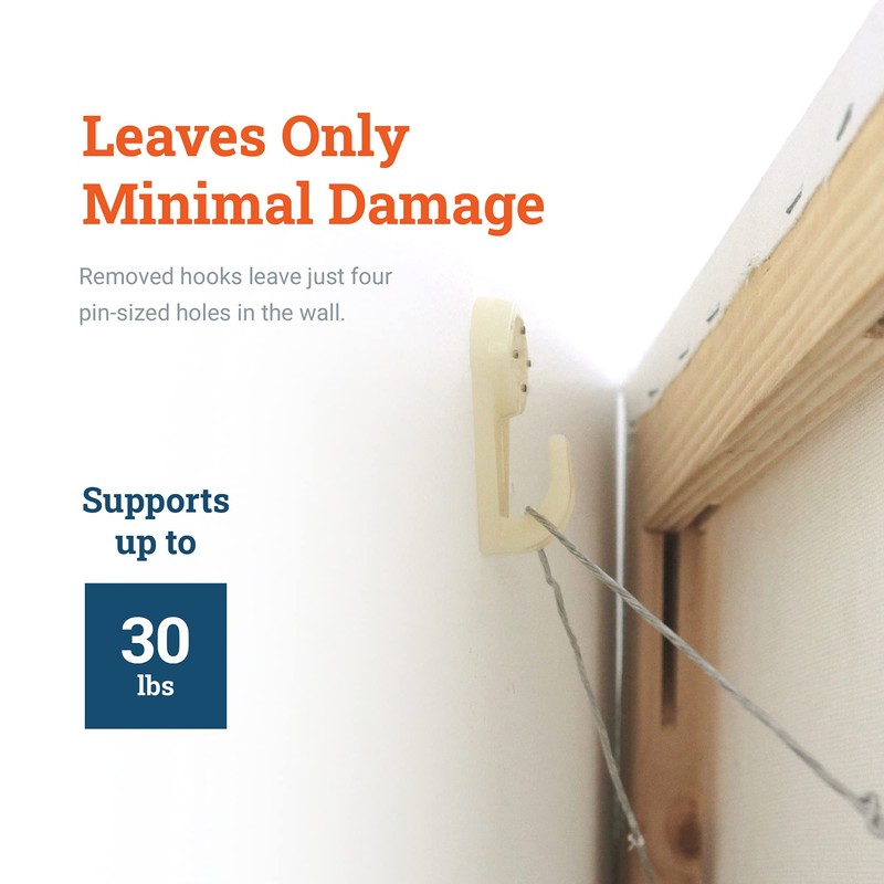 Concrete Wall Hooks Large - Supports 30lbs - Picture Hangers