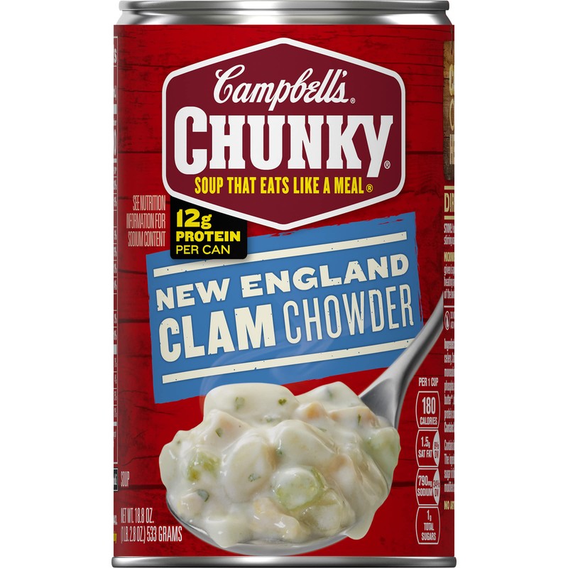 Campbell's Chunky Soup, New England Clam Chowder, 18.8 Ounce Can