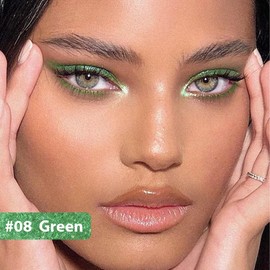 Kaely Green Pencil Eyeliner,Sharpenable Multi-Use Gel Eyeliner Pencil,Waterproof Smudge proof Eye Liner Pen,Long Lasting Smooth Eye Makeup,delineador de ojos contra el agua,08