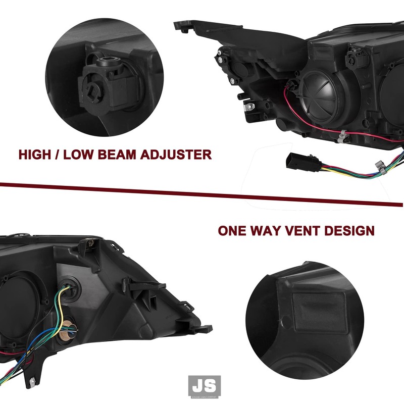 JSBOYAT Fits for 2014-2020 Chevy Impala [Halogen Style] Projector Black