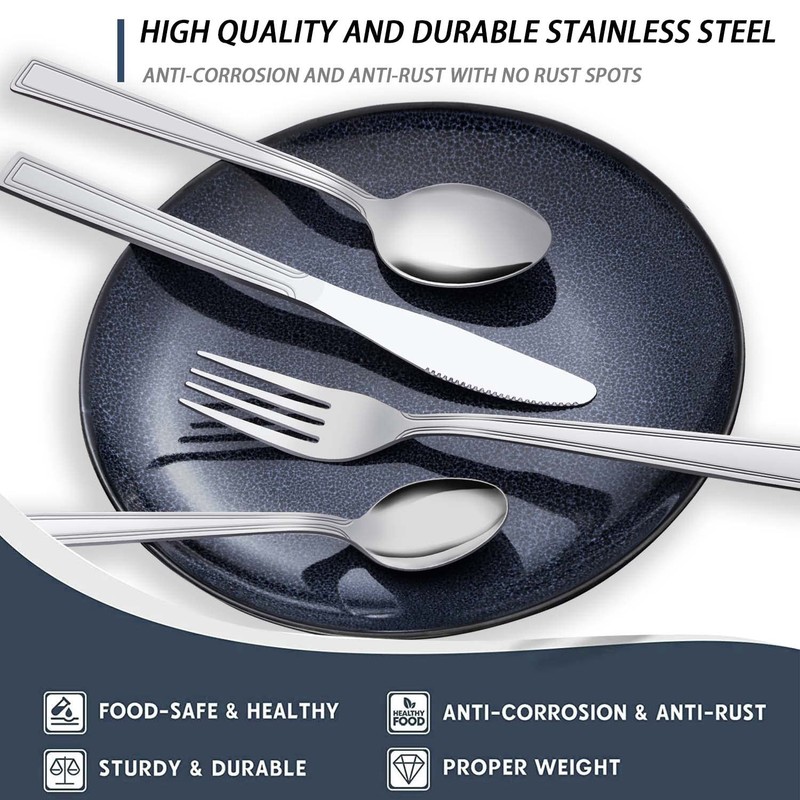 Silverware Set, Hunnycook 60-piece Silverware Set for 12, Stainless Steel