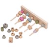 Stack Matching Set Educational Wood with 10 Cards Geometric Shape