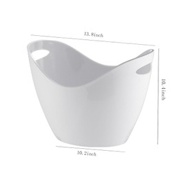 8L white boat shaped acrylic ice bucket, champagne bucket for birthday party, bar, potluck