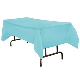 JAM Paper® Rectangular Plastic Table Cover - Sea Blue - 54 x 108 in - Sold Individually