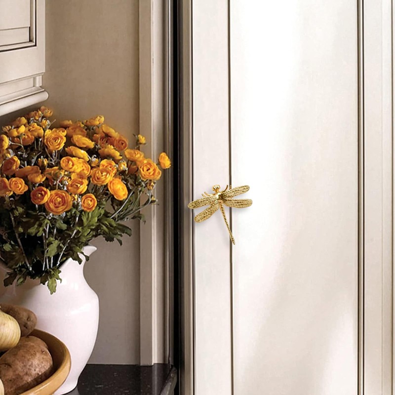 MOROBOR Zinc Alloy Dragonfly Cabinet Knobs, 6 PCS Animal Single