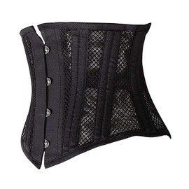 SHAPERX Women's 26 Steel Boned Corset Heavy Duty Waist Trainer Corset Shaper Breathable Mesh Slimming Trimmer Cincher,SZ1997-2-Black-XL