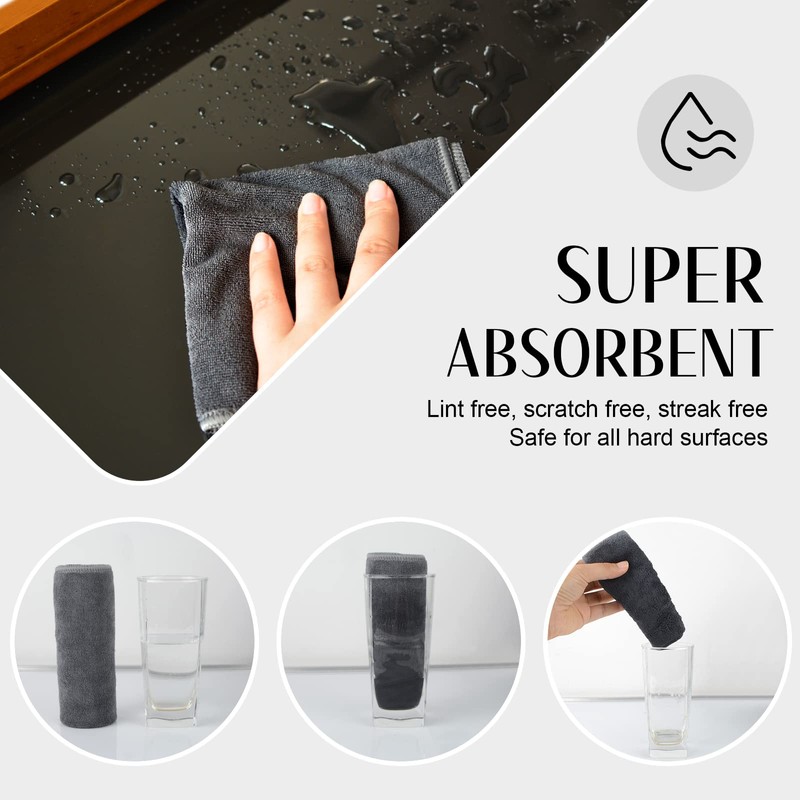 SINLAND Microfiber Cleaning Cloth Ultra Absorbent Softer Towel Reusable Cloth