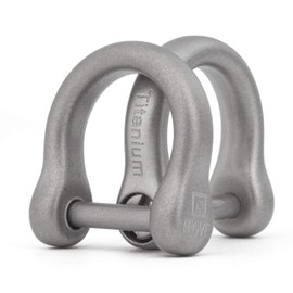 TISUR D-Rings with Screw Shackle, U Shape Key Chains Rings, Car Keys Tools, DIY Leather Craft Purse/Wallet Buckle 2pcs (0.35'', Matte/Titanium)