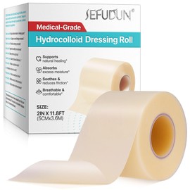 Hydrocolloid Bandages Roll 2" × 11.8' – Hydrocolloid Roll for Wound Care, Hydrocolloid Patch Large, Hydrocolloid Gel Bandages Hydrocolloid Dressing with Self-Adhesive, DIY Size Shape First Aid Kit