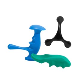 Harilla 3x Punktmassagegeräte Handgerät zur Muskelentspannung 3-beinige Massageknöpfe Daumenschutzwerkzeug für Taille, Hals, Beine, Rücken, Set A