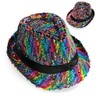 KarnevalsTeufel Trilby Party Hat Disco Hat Summer Hat Reversible Sequins