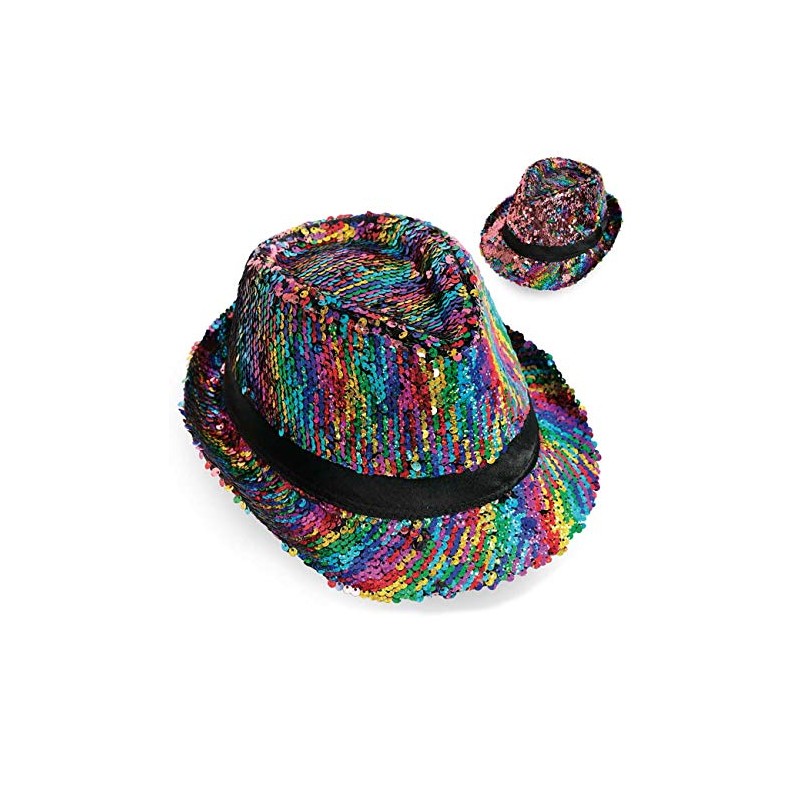 KarnevalsTeufel Trilby Party Hat Disco Hat Summer Hat Reversible Sequins