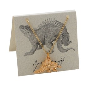 Stegosaurus Dinosaur Necklace - 14k gold plate