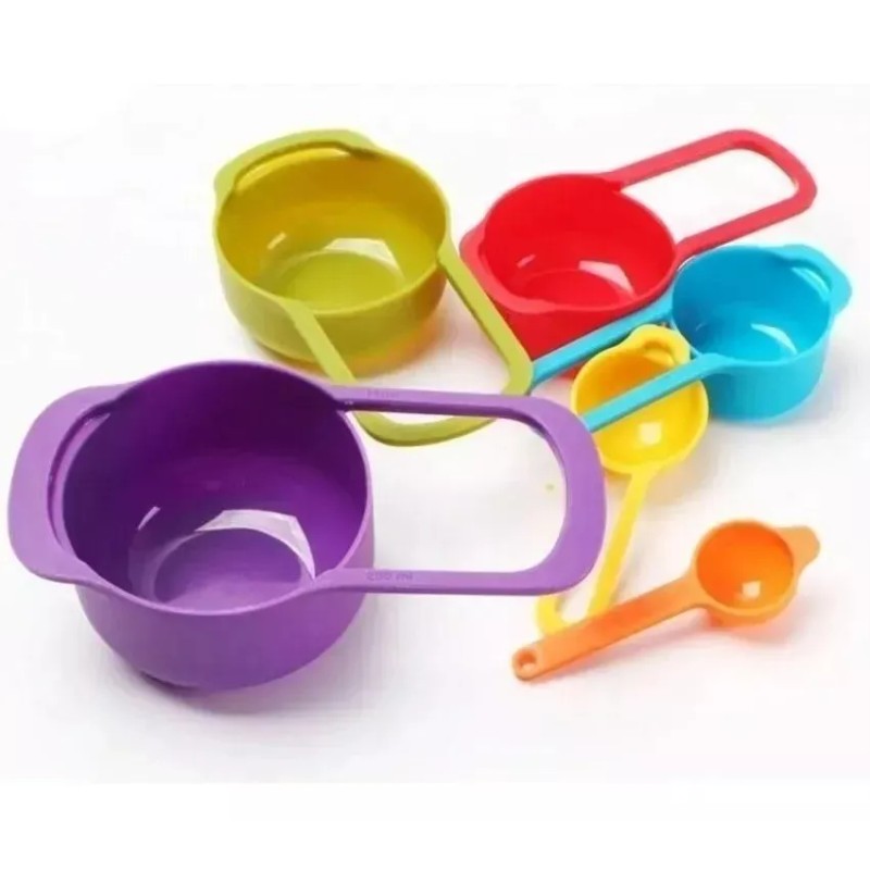MICUCH Tazas Cucharas Medidoras 6 Piezas Cocina Diferentes Colores