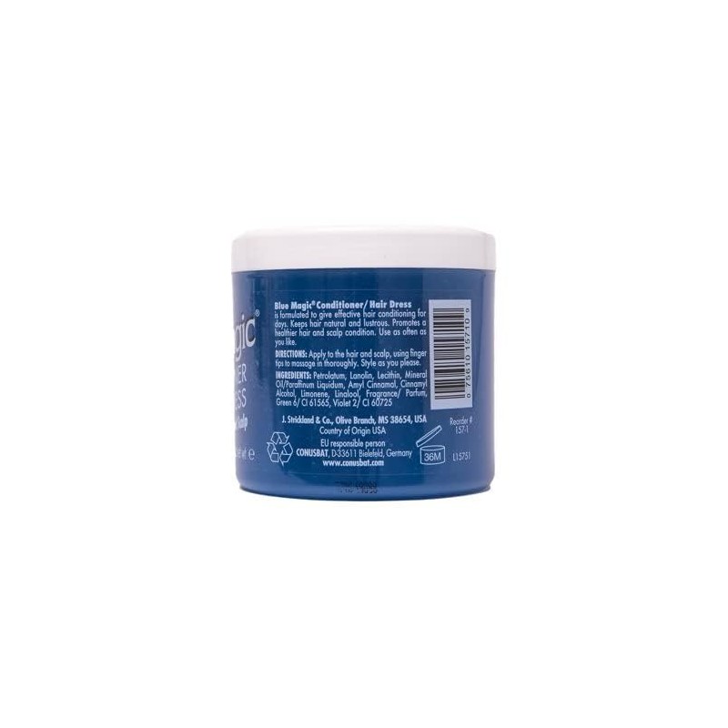 Blue Magic Conditioner Hairdress 12 Ounce Jar (354ml) (3 Pack)