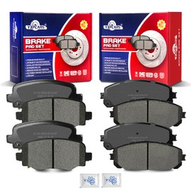 YXPCARS Ceramic Disc Brake Pads Set Front and Rear Replacement for Jeep Cherokee 2014 2015 2016 2017 2018 2019 2020 2021 2022 With Dual Piston Front Caliper