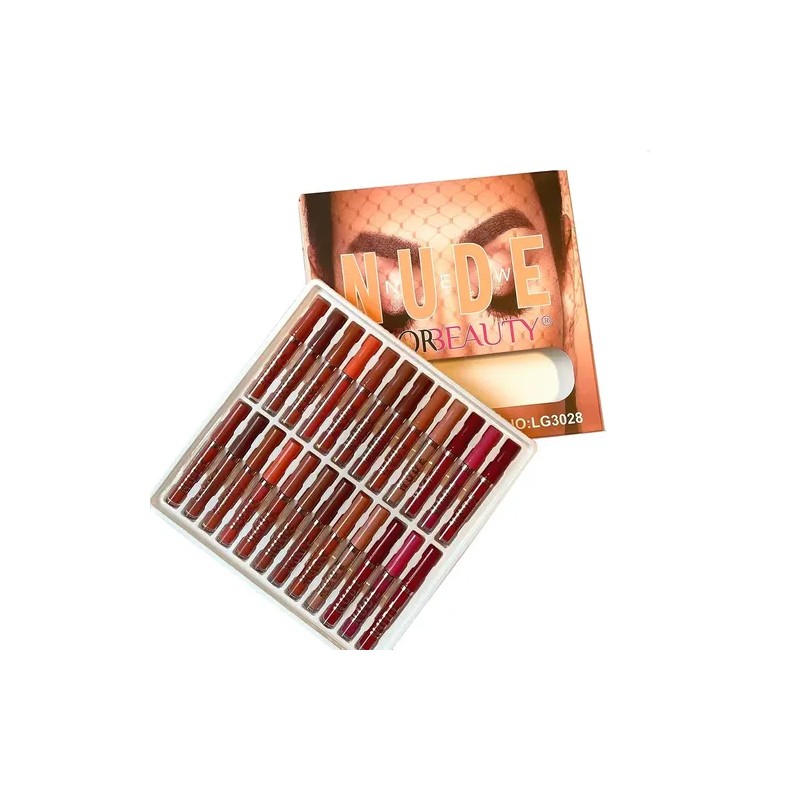 Labial Mate Larga Duración Nude 24 Unidades Favorbeauty Marrón Claro