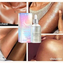 Aceite corporal con brillo, brillo de piel para el cuerpo - Aceite de brillo corporal Body Shimmer,Aceite corporal brillante de larga duración, iluminador de aceite corporal brillante, brillo