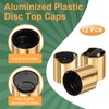 UXcell 12pcs Aluminized Plastic Disc Top Caps, 24/410 Replacement Press