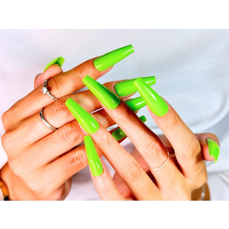 StreetKitty Press On Nails, Classic Gloss Collection, Glossy Long Coffin