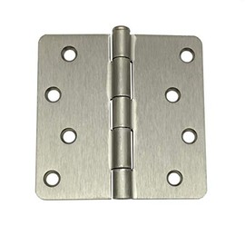Colester Direct 4 inch Door Hinge with 1/4" Corner Radius (6, Satin Nickel)