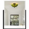 ANYLOVE Modern 12Inch Green Flower Glass Semi Flush Mount Ceiling