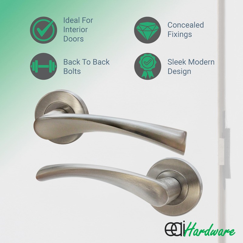 EAI Nickel Internal Door Handle | 1 Pair Satin Nickel