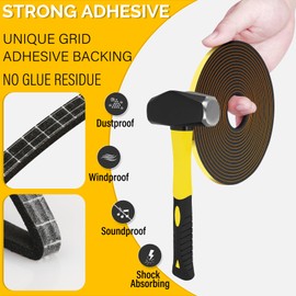 Retaton Weather Stripping Foam Tape,Window Door Draught Excluder SoundProof Weather Strip Tape Seals for Gap Seal (6 x 3 mm),3 Rolls Total 15M Long