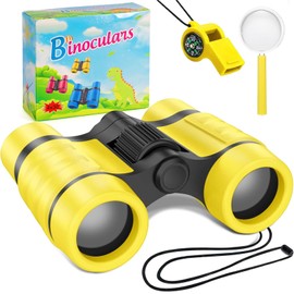 Binoculars for Kids, Kids Binoculars with Magnifying Glass & Compass, Childrens Binoculars for 3-9 Years Boys and Girls, Perfect for Outdoor Observation and Sparking Curiosity in Children