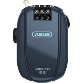 ABUS Combiflex Cable Lock - Lock for Securing Skis, Helmet, Pushchair and Luggage - StopOver 65-65 cm Long - 1.2 mm Thick - with Combination Code - Blue