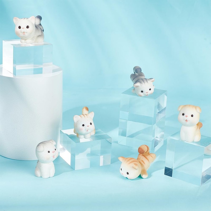 OLYCRAFT Pack of 6 Square Display Blocks 4 x 4
