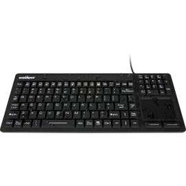 WetKeys "Touchpad Plus Professional-Grade Rigid Silicone Washable Keyboard with Touchpad (USB) (Black) | KBWKRC106T-BK