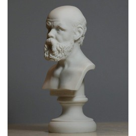 Artist Unknown Greek Philosopher Socrates Alabaster Bust Head Statue Sculpture Décor 5.9 inches
