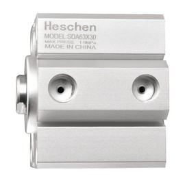 Heschen Pneumatic Compact Aluminium Air Cylinder SDA 63-30 63mm Bore Stroke 30mm 1/4 PT Port Size Double Acting