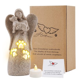 BEARAE Dog Memorial Gifts for Loss of Dogs, Pet Loss Sympathy Gifts, Dog Passing Away Bereavement Gift, Remembrance Grieving Dogs Angel Candle Holder Figurine Statue for Pet Lover