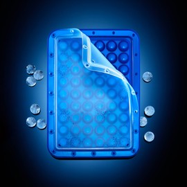 Lurch 240770 Ice Former Arctic Ball Diameter 2 cm Blue Ice Cube Tray for 54 Ice Cubes with Transparent Lid Blue