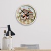 MEUUD Wood Wall Clock 10 Inch Farmhouse Chicken Rooster Print